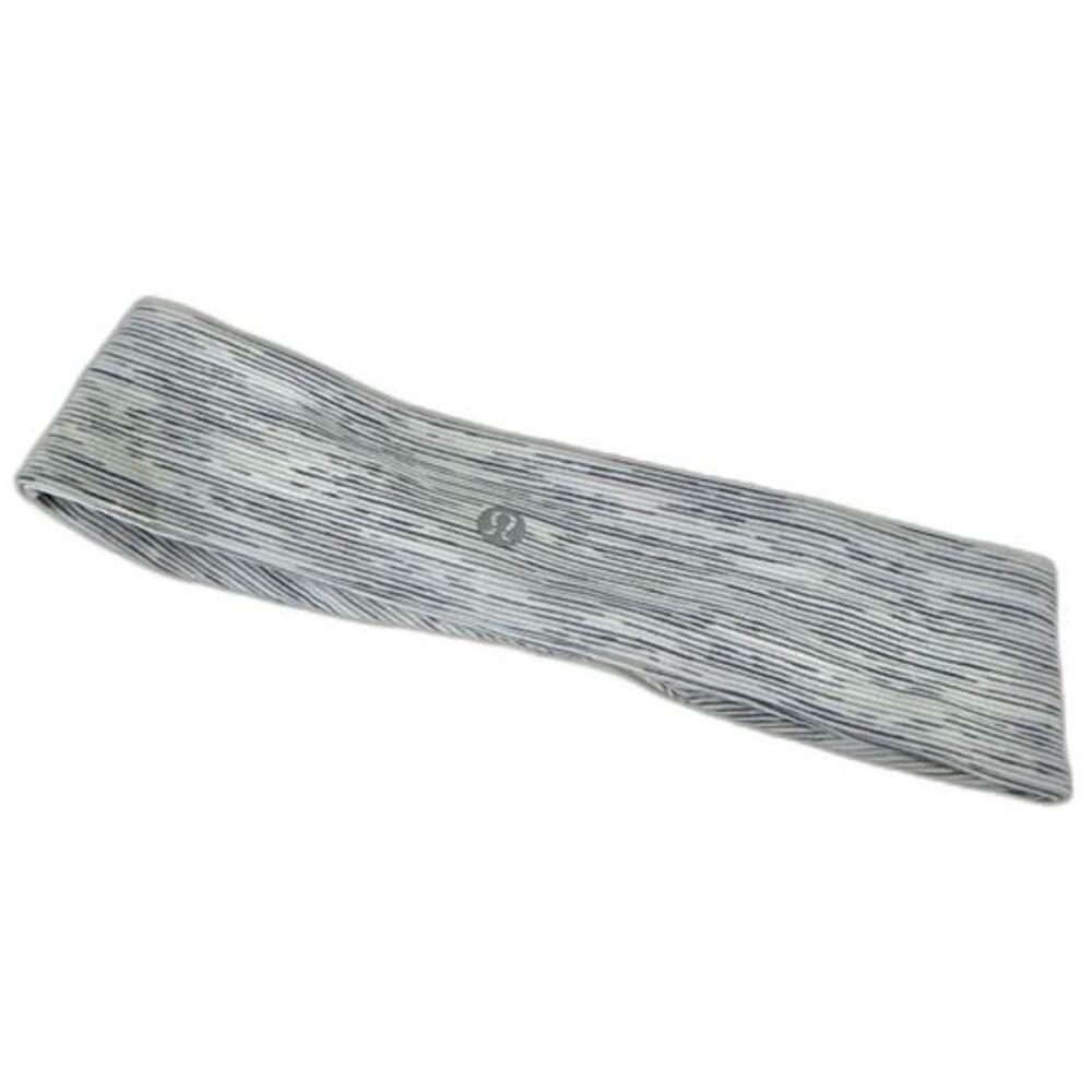 Lululemon Grey White Stripe Headband Outdoor Athletic Workout